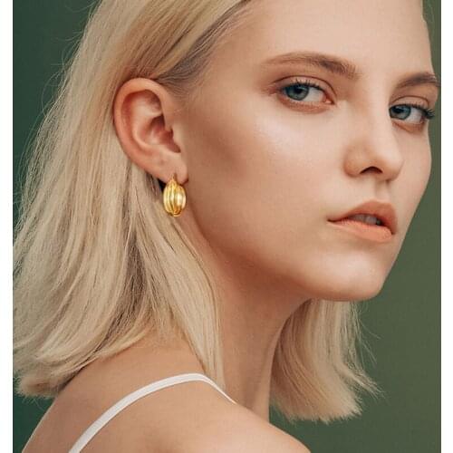 Stainless Steel France Twisted Triple Hoop Earring Stainless Steel Women Girls Party Jewelry