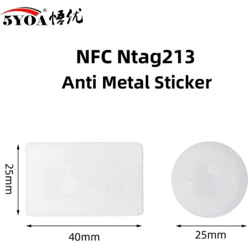 NFC Ntag213 TAG Anti Metal Sticker 13.56MHz ISO14443A NTAG 213 Metallic Badges Key Tags Token Patrol Universal Label