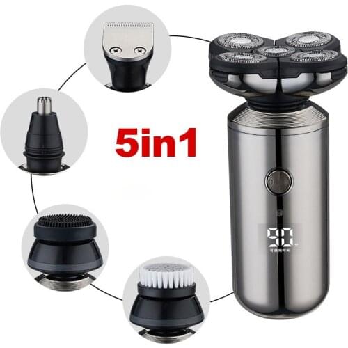 Portable Razor 5 in 1 Shaver Electric Shaving Machine Rechargeable Multifunctional Razor For Men Hair Beard Trimmer LCD Display