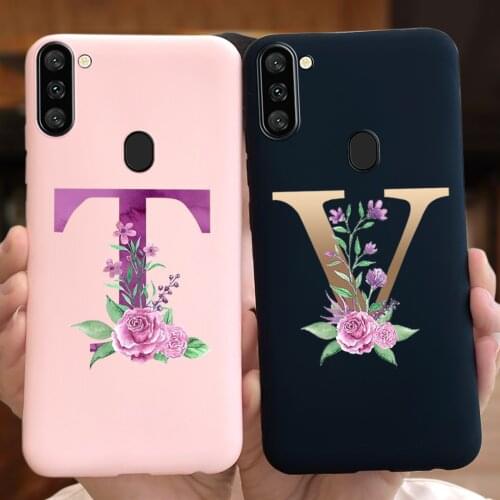 Luxury Alphabet Case For Samsung Galaxy A11 Phone Case For Samsung A11 M11 Cover Liquid Silicone Soft Funda Shell Galaxy A11 m11