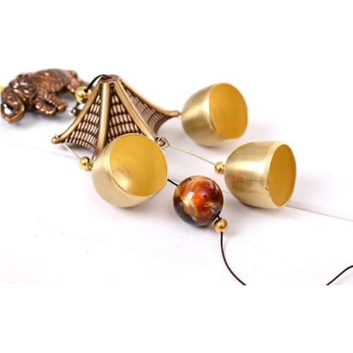Retro Antique Wind Chime Copper Yard Garden Outdoor Living Decoration Metal Wind Chimes Chinese Oriental Lucky Metal Wind Bell