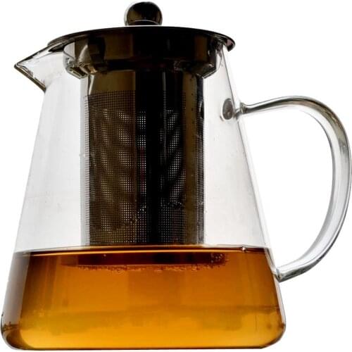 Glass Teapot 550ml/950ml Heat Resistant Flower Tea Pot with stainless steel Infuser tea set handmade teaware kettle Soak ware