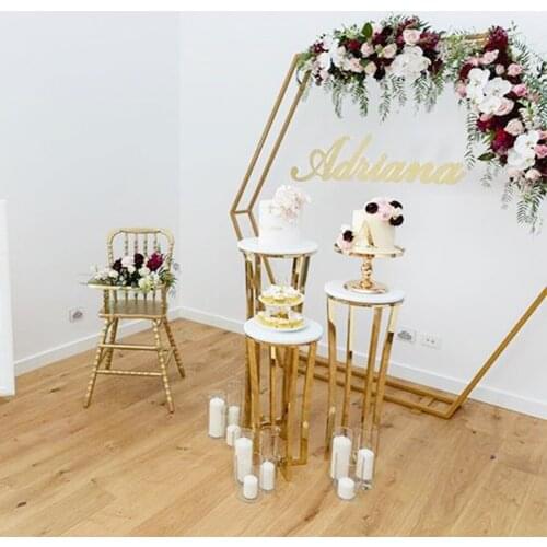 New wedding props wrought iron arch outdoor wedding decoration flower door T stage road Yinsen stage background layout