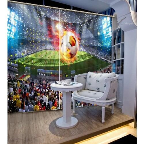Football field blackout curtains Thick shading soundproof soundproof curtain 3d curtains for living room bedroom home decor