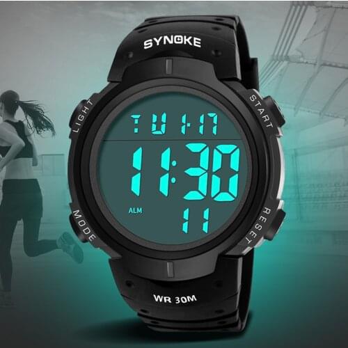 Synoke Amazon Hot Mens Waterproof Student Watch Stylish and Versatile Luminous Outdoor Sports Electronic Watch