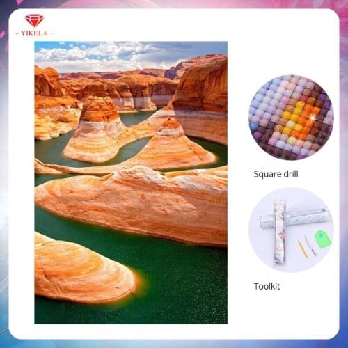 YIKELA 5D Diamond Painting Full Square Accessory Rhinestone Painting Diamond Embroidery DIY Drill Yellow Stone Crayon Pictures