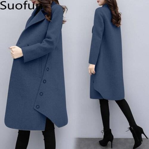 Office Lady 2021 Fashion New Autumn And Winter Warm Womens Clothing Korean Loose Size Medium Long Woolen Jacket Tweed Coats