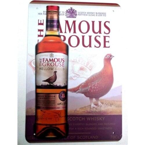 FAMOUS GROUSE WHISKY METAL TIN SIGNS Pub Bar