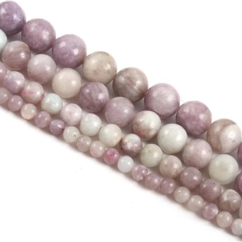 1strand/lot Natural Stone Violet Lilac Jaspers Beads Round Minerals Loose Spacer Beads For Jewelry Making DIY Bracelet Necklace