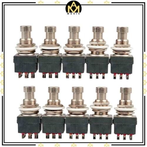 10 PCS 9 Pin 3PDT Guitar Effects Pedal Box Stomp Foot Metal Switch True Bypass Guitar Parts Accessories New Set