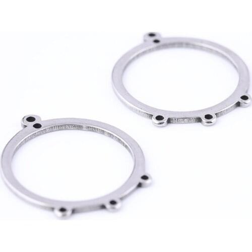 20pcs stainless steel earring hoops circle diy connector findings for earrings making