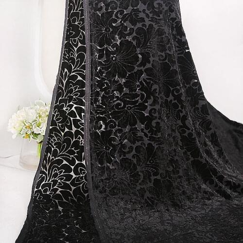 50cm/100cm*140cm Brocade Burnt-out Velvet Fabric Flower Hollow Dress Simulation Silk Fabric for DIY Sewing Clothing