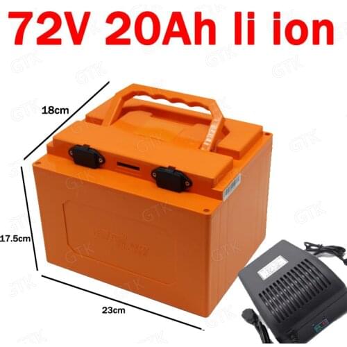 72v 20Ah lithium ion72v 20ah li ion battery pack for 1500w 3000w bike Vehicles golf scooter inverter speaker + 5A charger