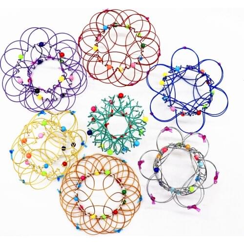 Adult Children Anti-stress Toy Mandala Decompression Toy Variety Flower Basket Thirty-six Softened Steel Ring Fidget Toy Gift