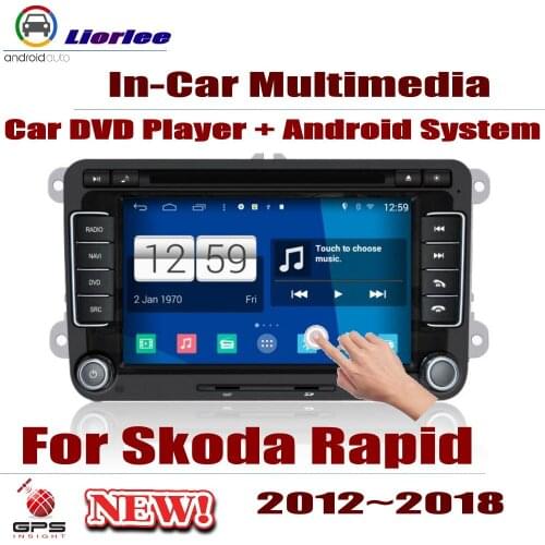 Car Radio DVD Player GPS Navigation For Skoda Rapid 2012-2018 Android HD Displayer System Audio Video Stereo In Dash Head Unit