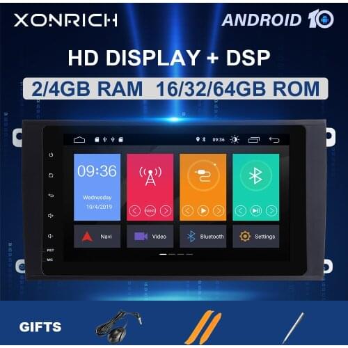 DSP 4GB 2 Din Android 10 Car Multimedia Player For Porsche Cayenne 2003 2004 2005 2006 2007 2008 2009 2010 GPS Navigation Radio