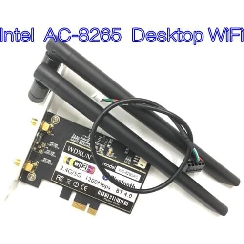 Wireless-AC 8265 867Mbps 802.11 AC Dual Band Desktop WiFi Adapter PCI Express Card for Intel 8265AC 5GHz WiFi + Bluetooth 4.2