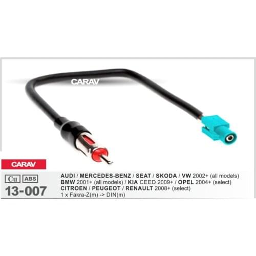 CARAV 13-007 Car Stereo Radio Antenna Adaptor for BMW 2001+ for KIA CEED 2009+ for OPEL for CITROEN - PEUGEOT - RENAULT 2008