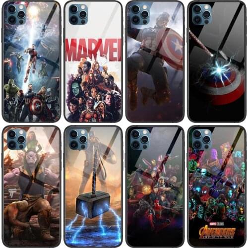Marvel theme Anime Phone Case cover For iphone 12 Pro Max 11 8 7 6 S XR PLUS X XS SE 2020 mini black cell shell