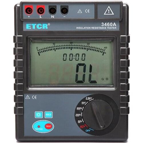 Digital Insulation Resistance Meter with Measures AC/DC Voltage Range 0.1MΩ~200GΩ