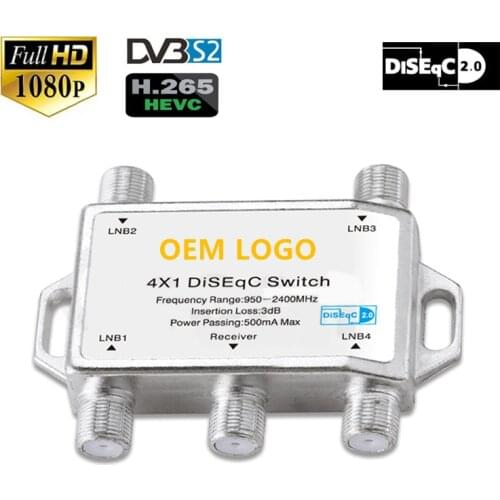 DVB-S/S2 4 port DiSEqc 2.0 Switch best signal Multi-Switch Splitter Connect 4 LNB antenna dish For Satellite Receiver HD tv box