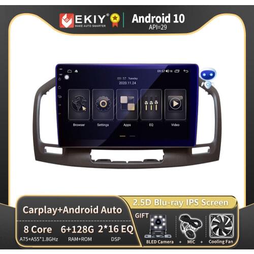 EKIY DSP 6G 128G Android 10.0 For Buick Regal For Opel Insignia 2009-2013 Car Radio Multimedia Player GPS Navigation Stereo DVD