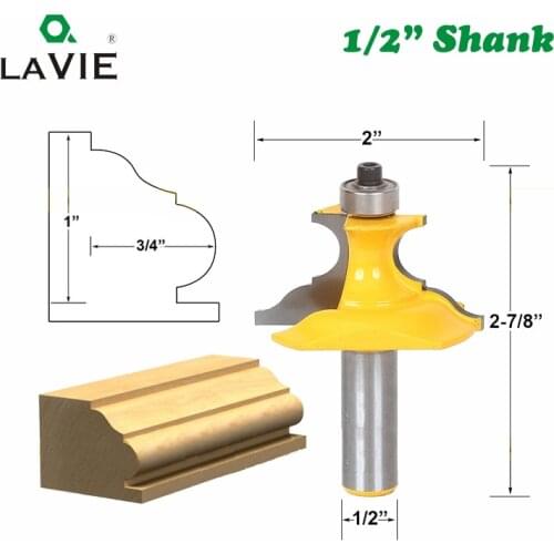 LA VIE 1pc 12mm 1/2" Shank Beading Router Bit Pedestal Base & Small Furniture Molding Bit Line for Woodworking Tool MC03120