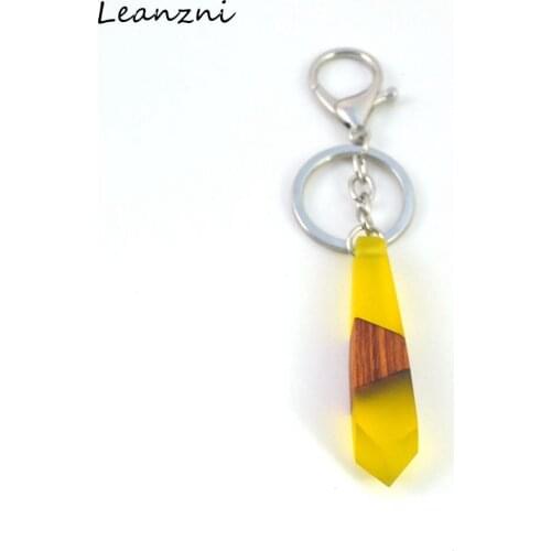 Leanzni FashionKey chain handmade wooden resin retro gifts, men and women applicable to special jewelry E0014