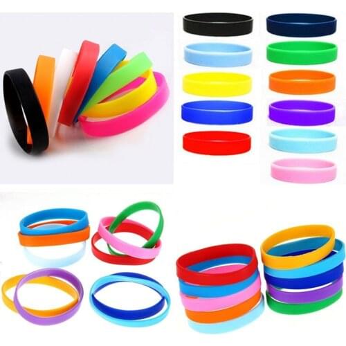 New Arrivals Silicone Sports Bracelets Solid Color Cuff Bangle Rubber Wristband Friendship Bands Men Women Gifts