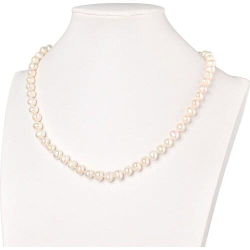 Wholesale AA+ White 6-7mm Freshwater Pearls Making For Handmade Diy Necklace 18inch For Statement Women Gifts H523