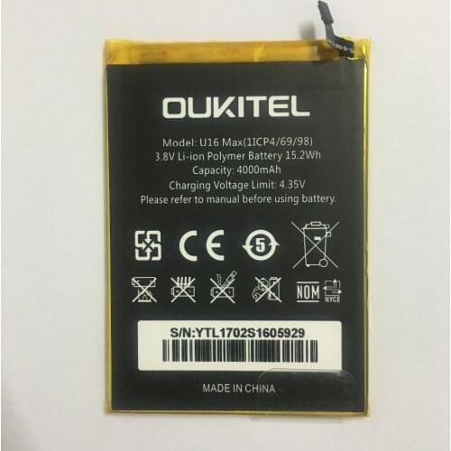 Oukitel U16 Max Battery Original High Capacity 4000mAh Battery Backup Replacement for Oukitel U16 Max Smart Phone With In Stock