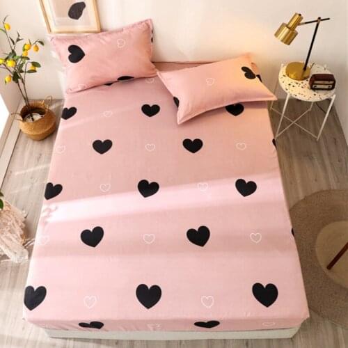 Linens King Size Heart-shaped Fitted Bed Sheets Set For Double Bed sabanas Mattress Cover With Elastic Bonenjoy 1 pcs Bedding