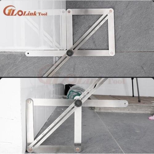 Professional DIY Multi-angle Corner Angle Finder Aluminum Protractor Tile Wood Ruler Woodworking Model Craft Angle Square
