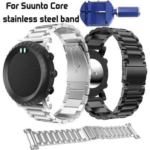 Stainless Steel Strap For Suunto Core Bracelet Wristband Adjustable Replacement Belt For Suunto Core Smart Watch Band Wristbands
