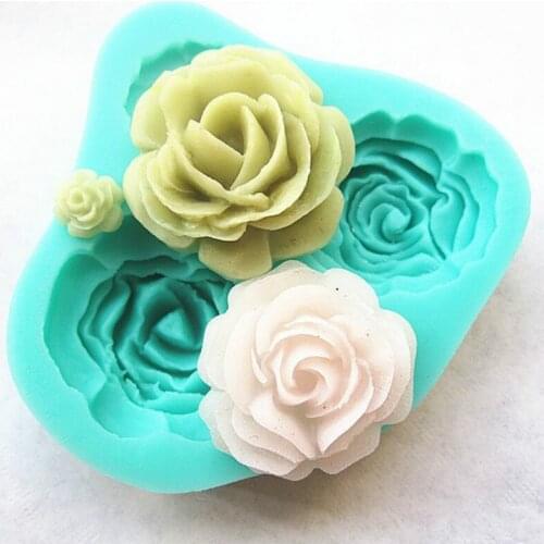 4 roses cake mold silicone baking tools kitchen accessories decorations for cakes Fondant chocolates