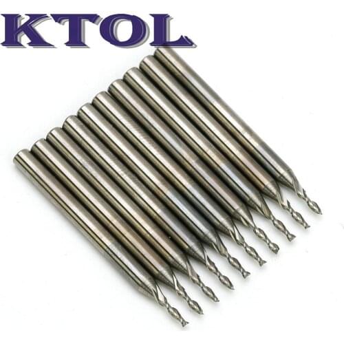 10PC 3.175x1.2x4mm Two Flutes Spiral Solid Carbide Endmill Cutter Wood Router Bits Set,CNC End Mill Router Bits for Woodwork