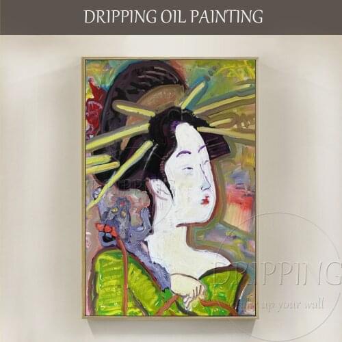 Unique Design Artist Hand-painted Impressionist Figure Japan Woman Oil Painting High Quality Japan Woman Figure Oil Painting