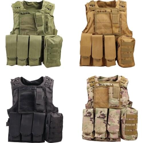 Military Tactical Amphibious Vest body amour Battle Molle Combat Assault Plate Carrier Vest Hunting Protection Vest camo color