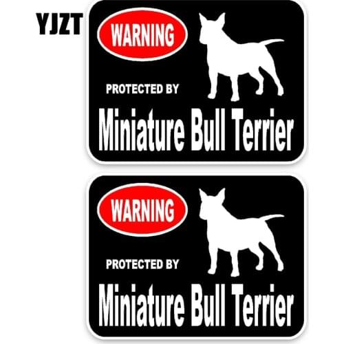 YJZT 15*11.4CM 2X Miniature Bull Terrier Dog PVC Car High Quality Sticker Decoration Graphic C1-4584