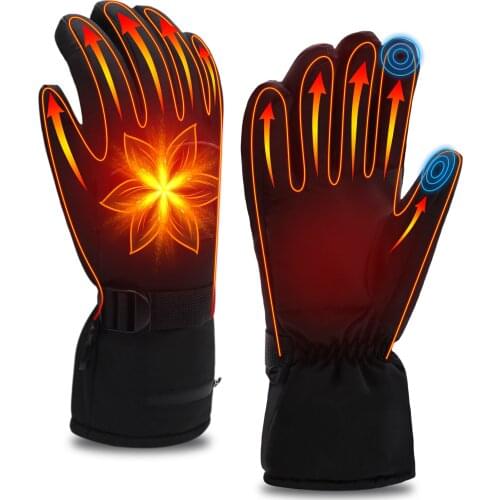 Winter Ski Outdoor Work Hand Gloves Warmer Electric Heated Gloves With 7.4V Rechargeable Battery Cycling Motorcycle Gloves