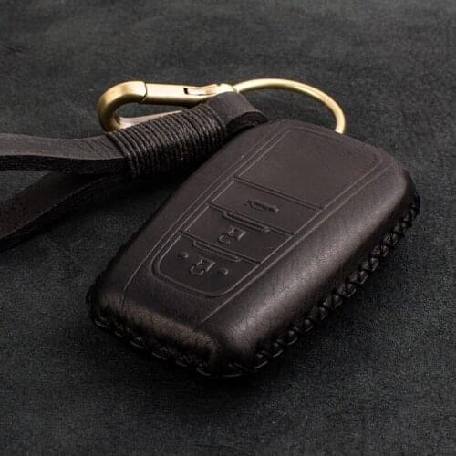 1X Genuine Leather Leather Car key cover keyless Key Case For Toyota Camry CHR Prius Corolla RAV4 chr Prado keychain