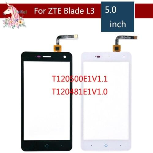 10pcs/lot For ZTE Blade L3 T120500E1V1.1 or T120481E1V1.0 LCD Touch Screen Digitizer Sensor Outer Glass Lens Panel Replacement