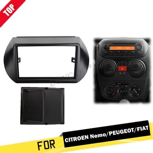 2 Din Radio Fascia for Citroen Nemo Peugeot Bipper Fiat Fiorino Qubo 2008+ GPS Navigation DVD Audio Dash Mount Trim Kit Frame 2d