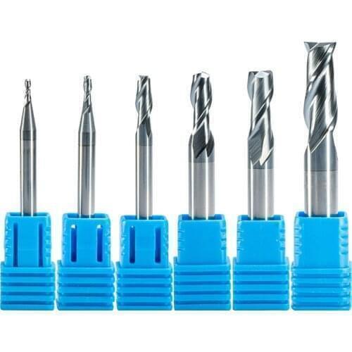 2PC hrc55 two flute end mill long length bit tungsten carbide CNC milling cutter for wood metal iron steel 1-4mm 6mm 8mm 10mm 12mm