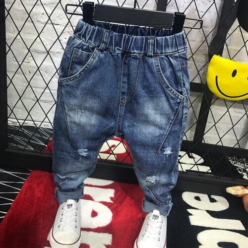 2018 Autumn Winter New Boys Jeans Fashion Kids Velvet Warm Denim Pants Children Clothing Baby Boys Solid Wild Casual Pants 2-7Y