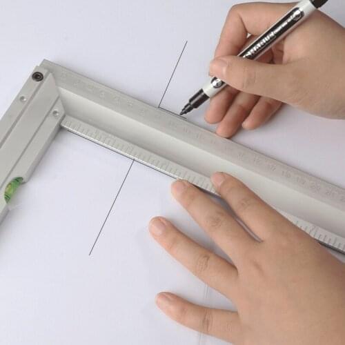 2021 Aluminum alloy thickened square 90 degree woodworking square large L-shaped corner steel ruler