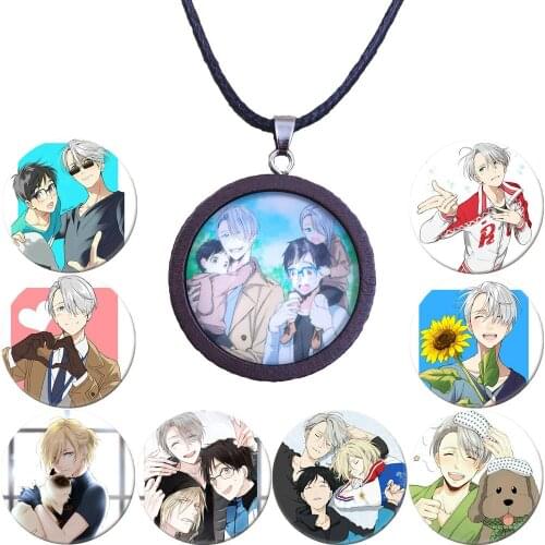 2021 Hot YURI!!! on ICE Japanese Anime Rope Pendant Necklace Black Wood Wooden Gift For Girls Women Drop Shipping BSDYL