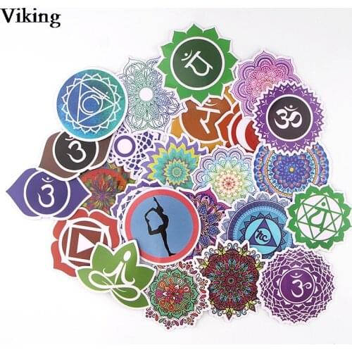 24 Pcs/set Yoga Stickers Geometric Patterns Sticker PVC Sticker Waterproof Car Skateboard Sticker For Luggage Laptop G0461
