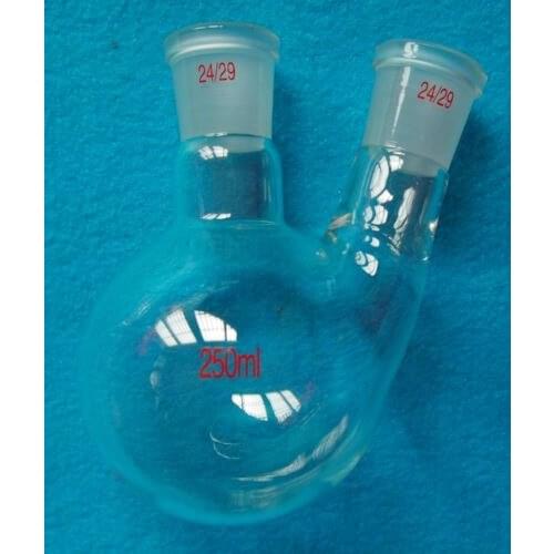 250ml,24/29,2-Neck,Round Bottom Glass Flask,Double Neck,Laboratory Boiling Bottle