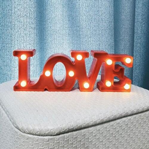 3D Love LED Letter Lamps Indoor Decorative Sign Night Light Marquee Wedding Party Home Decor Gift Romantic 3D LED Night Lamp
